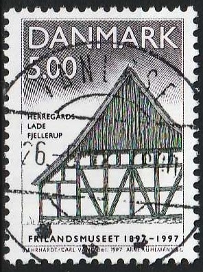 FRIMÆRKER DANMARK | 1997 - AFA 1141 - Frilandsmuseet 100 år - 5,00 Kr. herregårdslade - Pragt Stemplet Vanløse